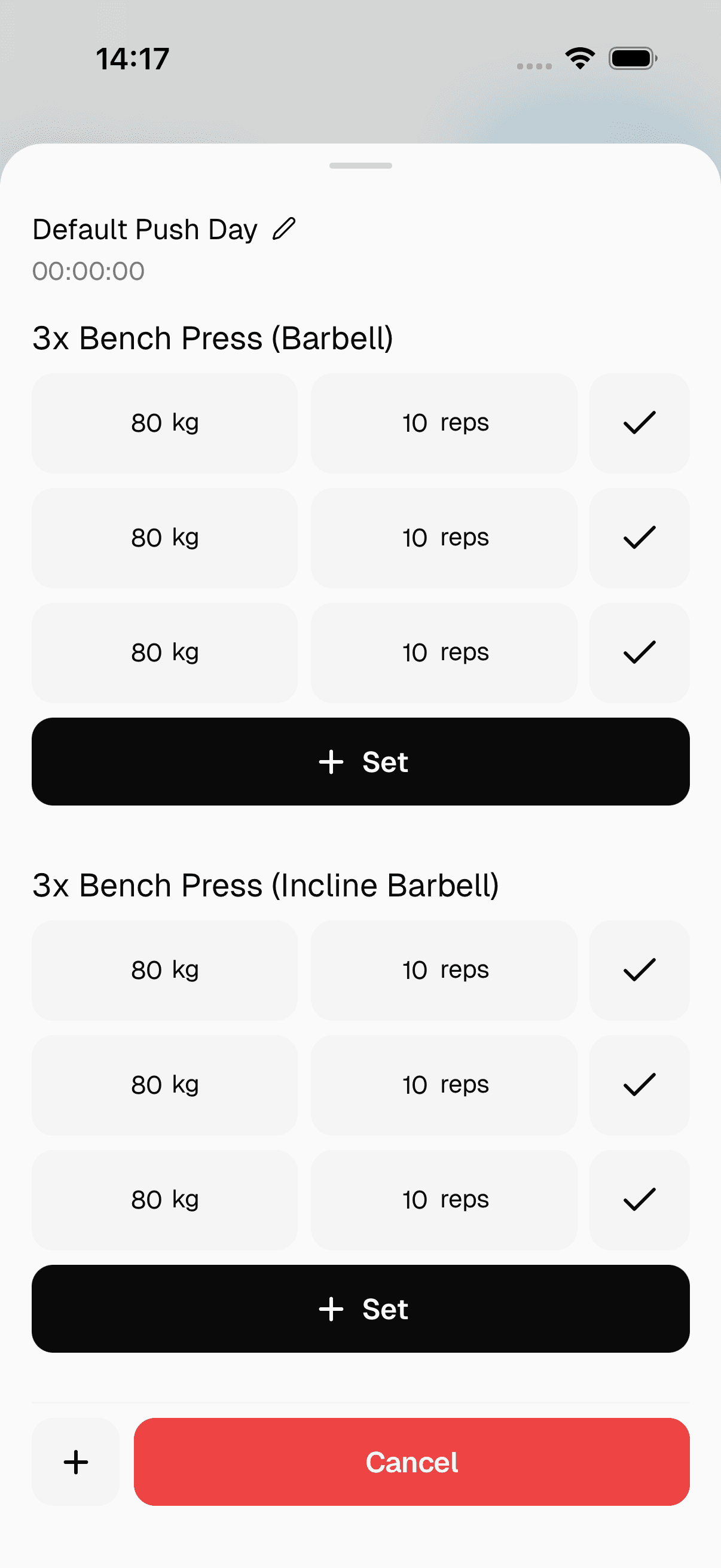 Crank workout tracker with exercises