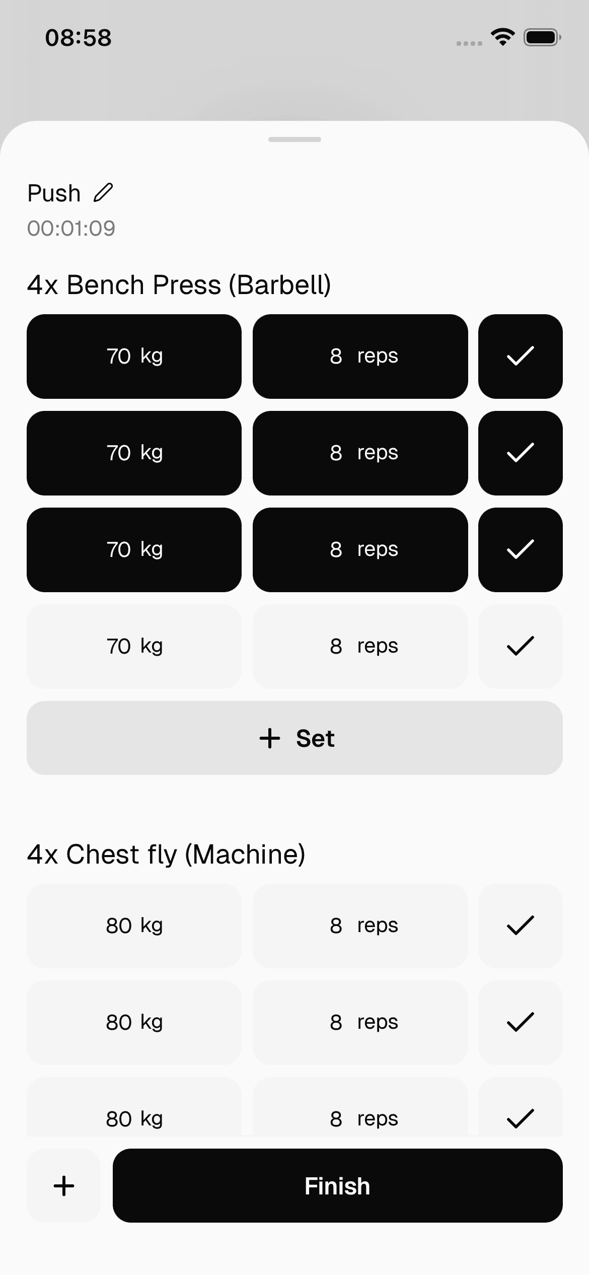Crank workout tracker with exercises