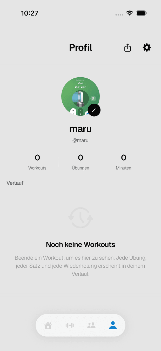 Crank Basel theme — profile screen