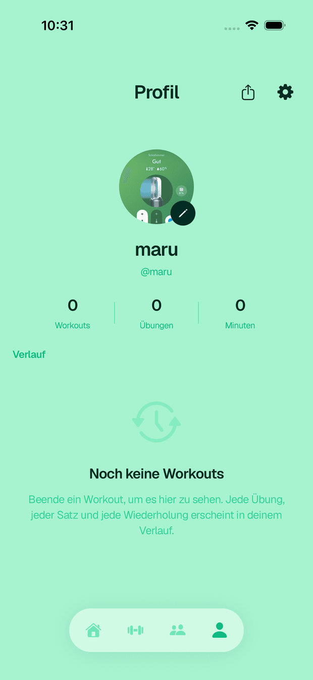 Crank Oslo theme — profile screen