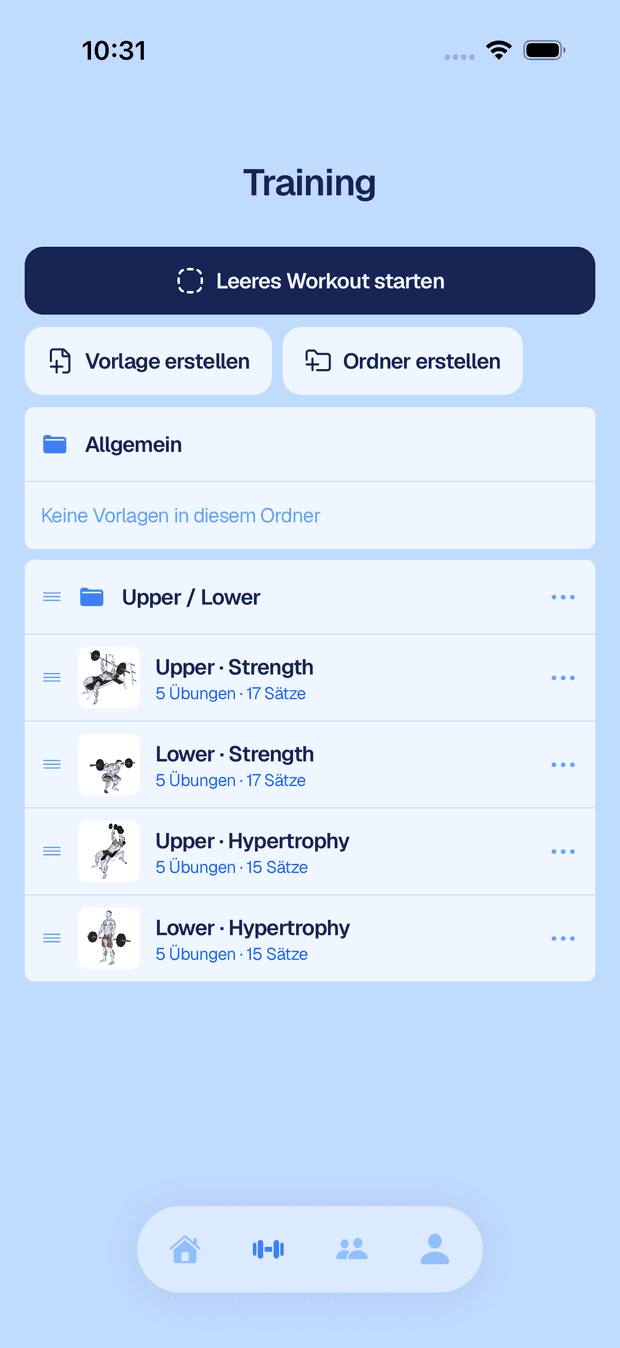 Crank Reykjavík theme — workout screen