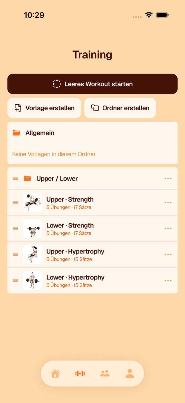 Crank Tehran theme — workout screen